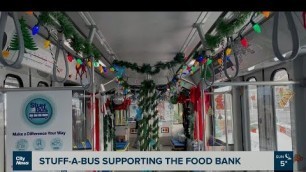 'Stuff-A-Bus campaign collects donations to Edmonton’s Food Bank.'