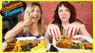 'Ethiopian Food With Kristen Lundberg | Comedian Mukbang 