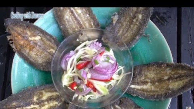 'Yummy Deep Fry Flounders Khmer food Recipe - Cambodia food   Cooking with Davann'