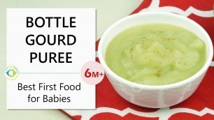 'Bottle Gourd Puree - Best First Food for Babies 