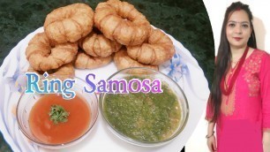 'Potato stuff Crispy ring samosa || street food || ज्यादा देर तक कुरकुरे बने रहने वाले आलू रिंग समोसा'