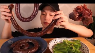 'sundae mukbang asmr | Usus babi & eating show & korean food'