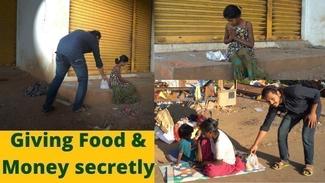 'Giving Food & Money Secretly | Amazing reactions | warangal rahul youtube channel | subscribe'