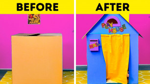 'EASY DIY PLAYHOUSE FOR YOUR KIDS || 5-Minute Recipes To Have Fun With Cardboard'