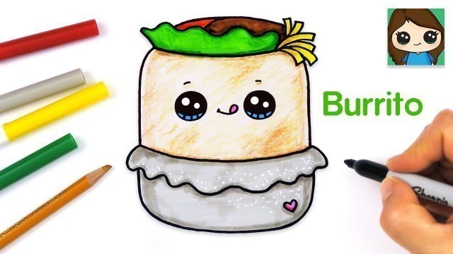 'How to Draw a Burrito Easy | Squishmallows | Cute Food Art'