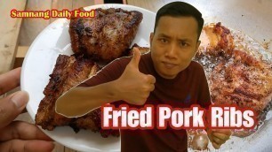 'Fried Pork Ribs, Fried pork ribs recipe, Khmer food recipe, Cambodia popular food, Food most view'