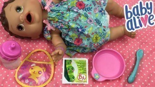 'Feeding Baby Alive Changing Time Baby Olivia Peas Doll Food'