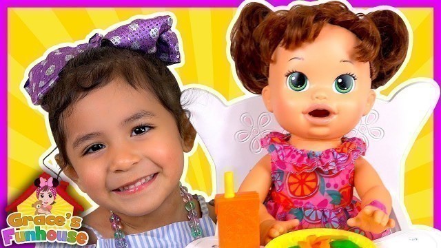 'Baby Alive Snackin Sara Super Snacks Kids YouTube Toys Review & Funny Toy Bloopers for YouTube Kids'