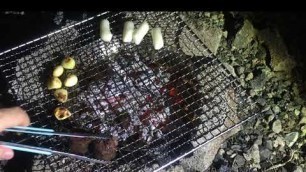 'Sundae (Korean noodle sausage) Barbecue at night ASMR'