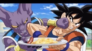 'GOKU and BEERUS fight for FOOD English Sub'