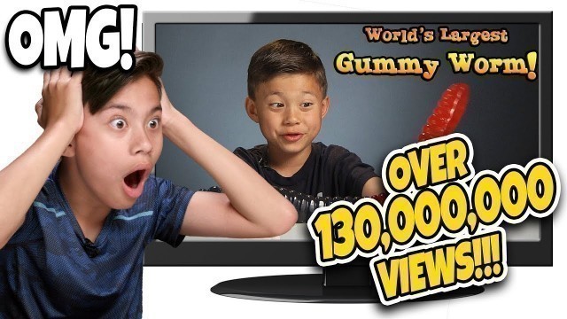 'WHO ATE THE WORLD\'S LARGEST GUMMY WORM??? Kids React to Their Most Popular Video! TOP 10 - #2'