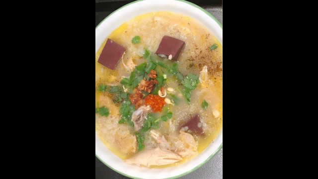 'Khmer Food -chicken Rice Porridge បបរមាន់'