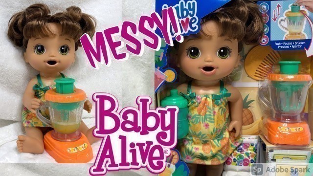 'SO MESSY! Baby Alive Magical Mixer Doll Unboxing, First Feeding, and Review'