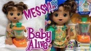 'SO MESSY! Baby Alive Magical Mixer Doll Unboxing, First Feeding, and Review'