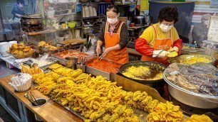 'Amazing Korean snack shop! Yellow fried, Tteokbokki, Sundae [Korean street food]'