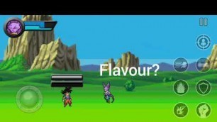 'Goku and beerus fight  for food'