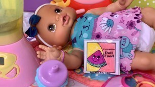 'Baby alive video feeding using fun with baby alive food packets'