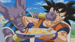 'Dragon Ball Super | Goku & Beerus Fight Over Food | English Dub'