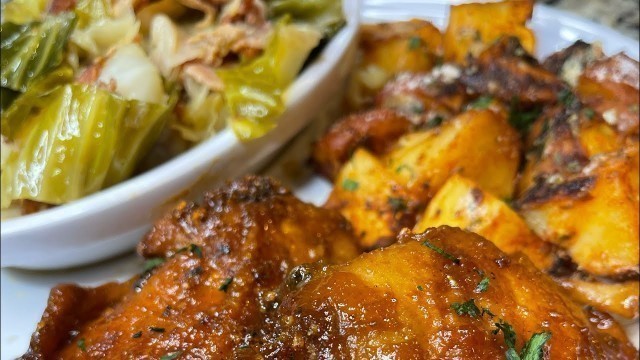 'Sunday Dinner | Baked BBQ Chicken | Make Baked Chicken Crispy | Soul Food Sunday'