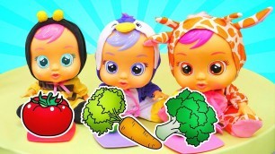 'Cooking food for baby doll & Feeding baby dolls - Kids pretend play video.'