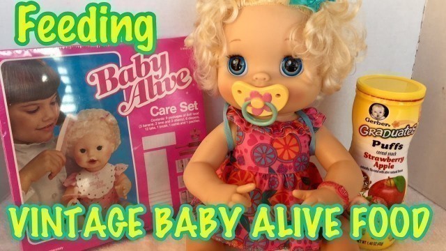 'Baby Alive feeding VINTAGE 1984 BABY ALIVE FOOD and diaper FAIL'