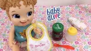 'Feeding Real Baby Food with Baby Alive Breakfast Time Baby Doll'