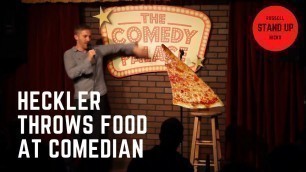 'Heckler throws food at comedian'