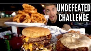 'UNDEFEATED BURGER & CHICKEN FRIED STEAK CHALLENGE | TEXAS FOOD CHALLENGE | Man Vs Food'