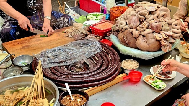 'Korean blood sausage(Sundae) - Korean street food'