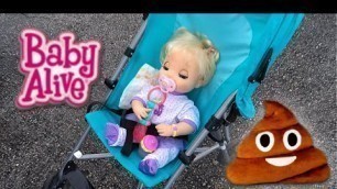 'Baby Alive Doll Beatrix goes on a Park Outing and gets Poop Emoji Pillow'