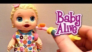 'Baby Alive Super Snackin\' Lily Doll eats LalaLoopsy Food and POOPS in Potty'